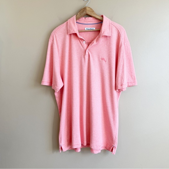 Tommy Bahama Other - TOMMY BAHAMA coral golf polo shirt size large striped